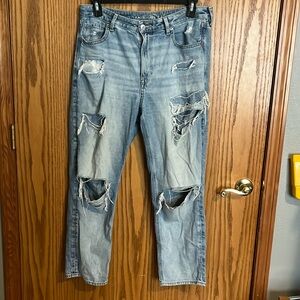 ripped blue jeans